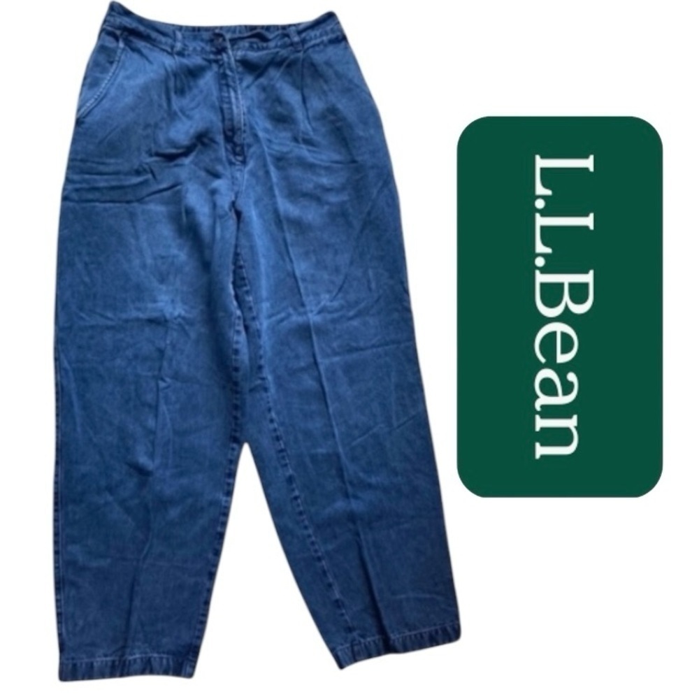 L.L. Bean Women's Wide Leg Jeans - Deep Blue